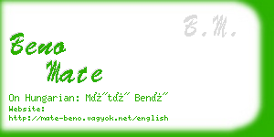 beno mate business card